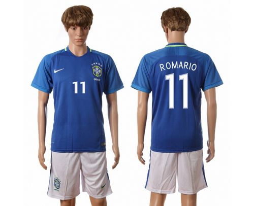 Brazil #11 Romario Away Soccer Country Jersey Brazil #11 Romario Away Soccer Country Jersey