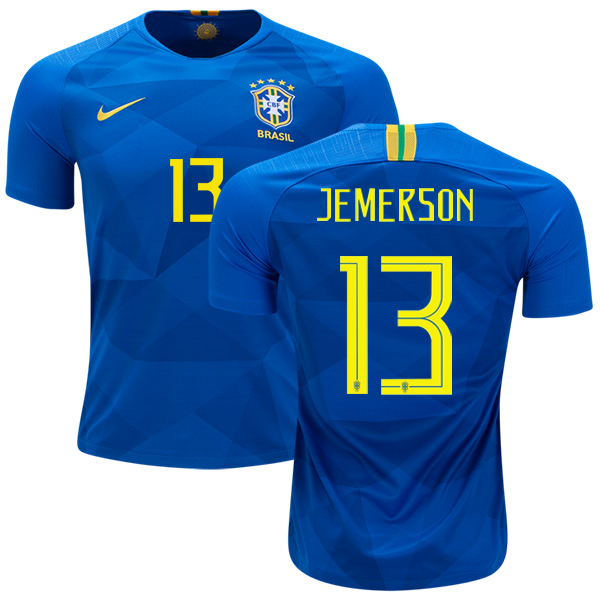 Brazil #13 Jemerson Away Soccer Country Jersey$ Brazil #13 Jemerson Away Soccer Country Jersey$