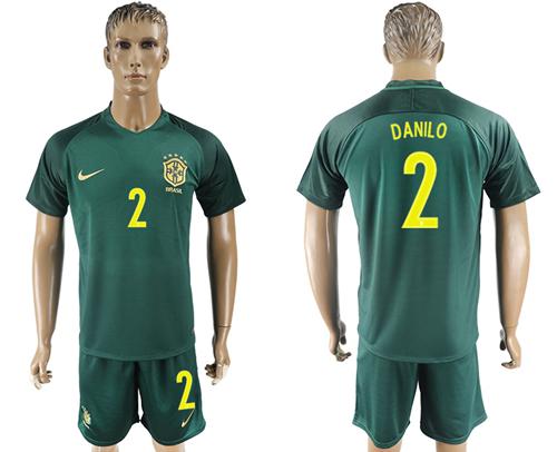 Brazil #2 Danilo Away Soccer Country Jersey