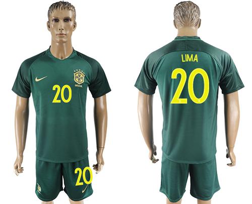 Brazil #20 Lima Away Soccer Country Jersey Brazil #20 Lima Away Soccer Country Jersey