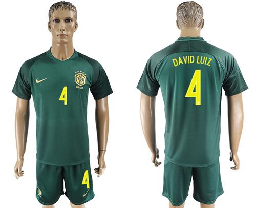 Brazil #4 David Luiz Away Soccer Country Jersey Brazil #4 David Luiz Away Soccer Country Jersey