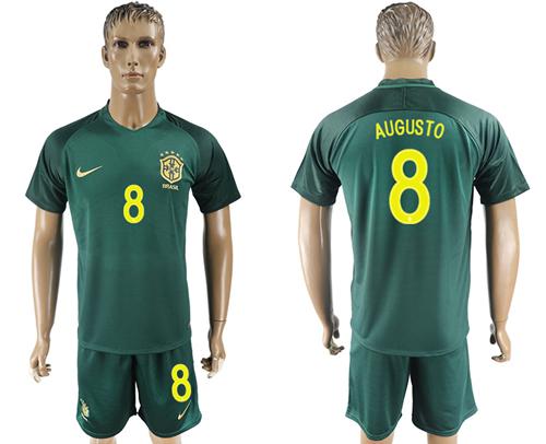 Brazil #8 Augusto Away Soccer Country Jersey