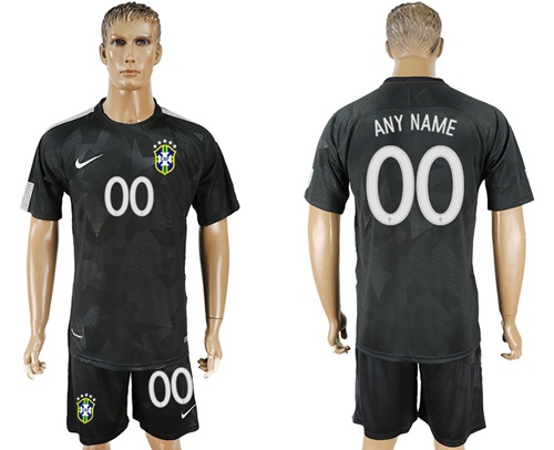 Brazil Personalized Black Soccer Country Jersey