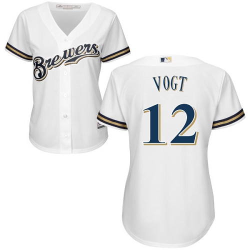 Brewers #12 Stephen Vogt White Home Women's Stitched MLB Jersey Brewers #12 Stephen Vogt White Home Women's Stitched MLB Jersey