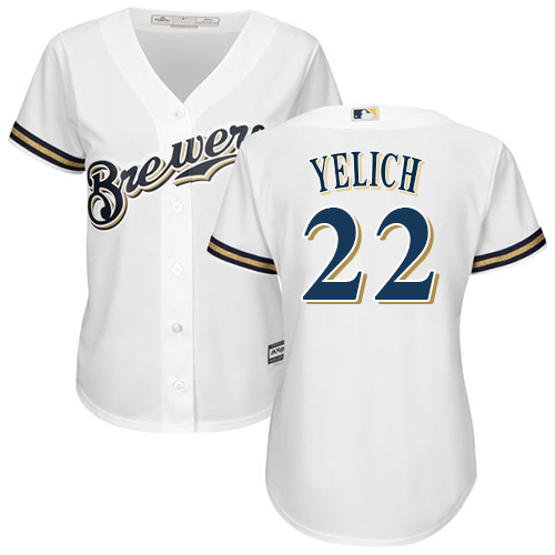 Brewers #22 Christian Yelich White Home Women's Stitched MLB Jersey Brewers #22 Christian Yelich White Home Women's Stitched MLB Jersey
