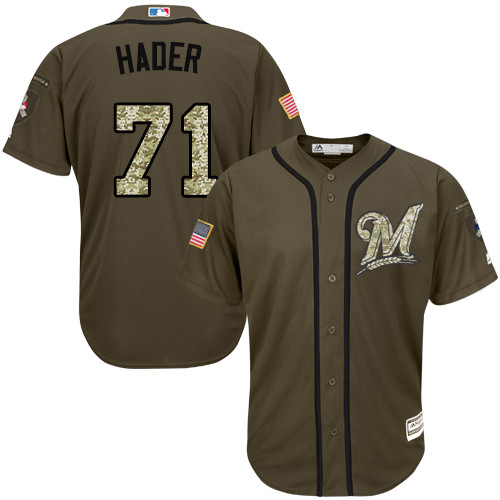 Brewers #71 Josh Hader Green Salute to Service Stitched Baseball Jersey Brewers #71 Josh Hader Green Salute to Service Stitched Baseball Jersey