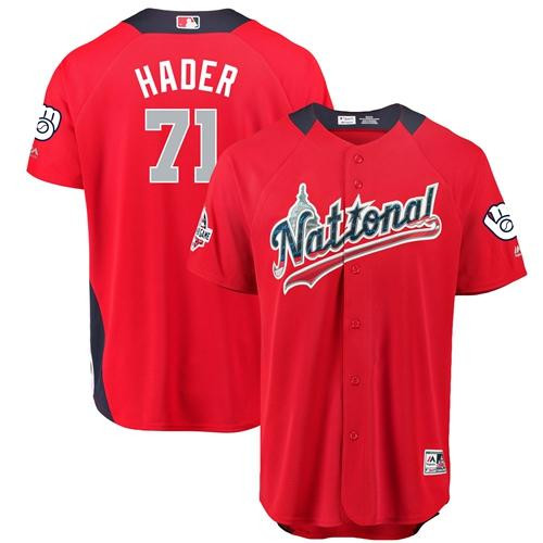 Brewers #71 Josh Hader Red 2018 All-Star National League Stitched Baseball Jersey Brewers #71 Josh Hader Red 2018 All-Star National League Stitched Baseball Jersey