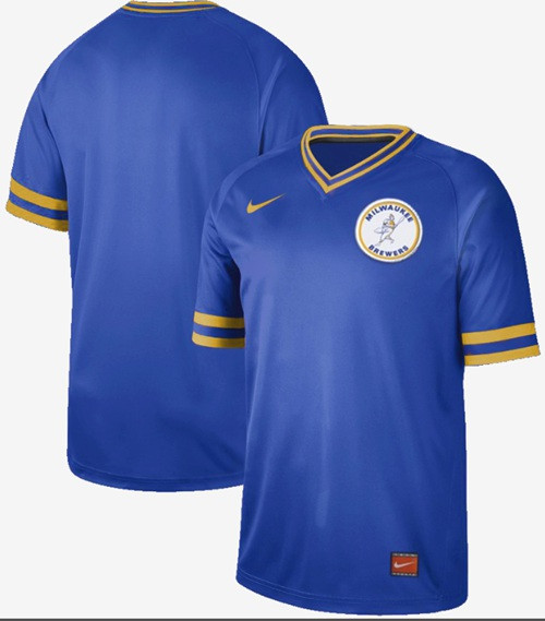 Brewers Blank Royal Authentic Cooperstown Collection Stitched Baseball Jersey Brewers Blank Royal Authentic Cooperstown Collection Stitched Baseball Jersey