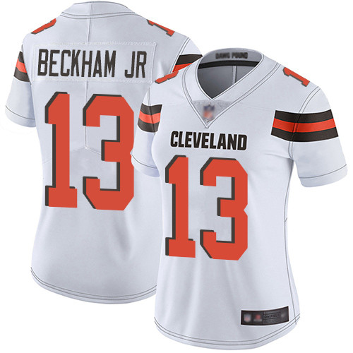 Browns #13 Odell Beckham Jr White Women's Stitched Football Vapor Untouchable Limited Jersey Browns #13 Odell Beckham Jr White Women's Stitched Football Vapor Untouchable Limited Jersey