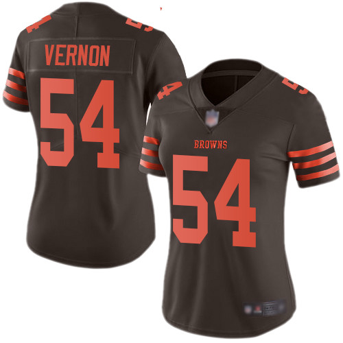 Browns #54 Olivier Vernon Brown Women's Stitched Football Limited Rush Jersey Browns #54 Olivier Vernon Brown Women's Stitched Football Limited Rush Jersey