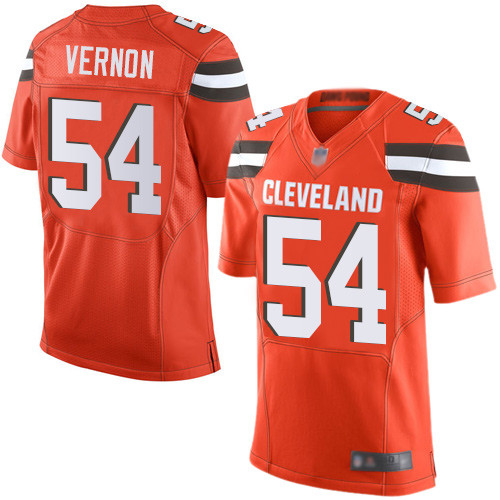Browns #54 Olivier Vernon Orange Alternate Men's Stitched Football New Elite Jersey