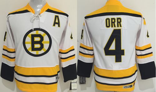 Bruins #4 Bobby Orr White CCM Youth Stitched NHL Jersey Bruins #4 Bobby Orr White CCM Youth Stitched NHL Jersey