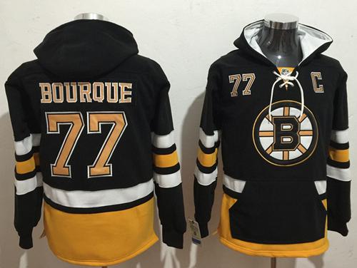 Bruins #77 Ray Bourque Black Name & Number Pullover NHL Hoodie Bruins #77 Ray Bourque Black Name & Number Pullover NHL Hoodie