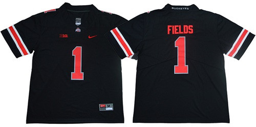 Buckeyes #1 Justin Fields Black Limited Stitched College Jersey Buckeyes #1 Justin Fields Black Limited Stitched College Jersey