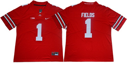 Buckeyes #1 Justin Fields Red Limited Stitched College Jersey Buckeyes #1 Justin Fields Red Limited Stitched College Jersey