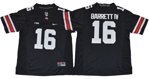 Buckeyes #16 J. T. Barrett IV Black Limited Stitched NCAA Jersey Buckeyes #16 J. T. Barrett IV Black Limited Stitched NCAA Jersey