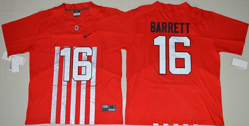 Buckeyes #16 J. T. Barrett Red Alternate Elite Stitched NCAA Jersey Buckeyes #16 J. T. Barrett Red Alternate Elite Stitched NCAA Jersey