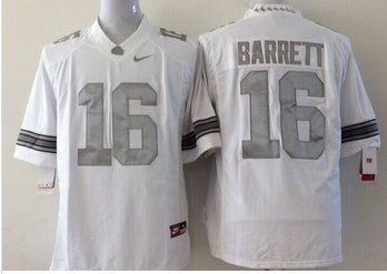 Buckeyes #16 J. T. Barrett White Limited Platinum Stitched  NCAA  Custom women Jersey