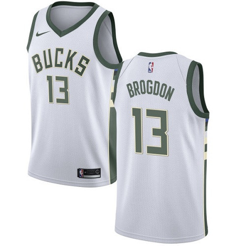 Bucks #13 Malcolm Brogdon White Youth Basketball Swingman Association Edition Jersey