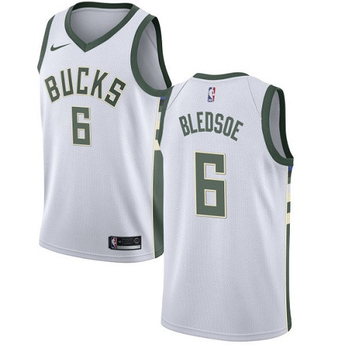 Bucks #6 Eric Bledsoe White Youth Basketball Swingman Association Edition Jersey