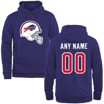 Buffalo Bills Royal Custom Name & Number Helmet Pullover Hoodie