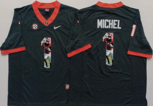 Bulldogs #1 Sony Michel Black Player Fashion Stitched NCAA Jersey Bulldogs #1 Sony Michel Black Player Fashion Stitched NCAA Jersey