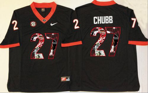Bulldogs #27 Nick Chubb Black Player Fashion Stitched NCAA Jersey Bulldogs #27 Nick Chubb Black Player Fashion Stitched NCAA Jersey