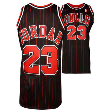 Bulls  #23 Michael Jordan Black Strip Stitched Youth NBA Jersey