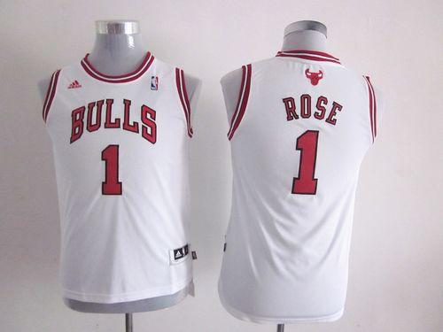 Bulls #1 Derrick Rose White Stitched Youth NBA Jersey Bulls #1 Derrick Rose White Stitched Youth NBA Jersey