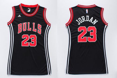 Bulls #23 Michael Jordan Black Women's Dress Stitched NBA Jersey Bulls #23 Michael Jordan Black Women's Dress Stitched NBA Jersey