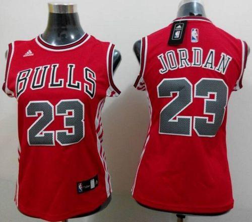 Bulls #23 Michael Jordan Red Women's Road Stitched NBA Jersey