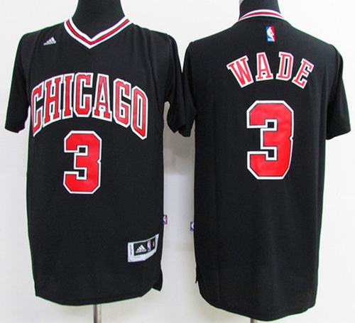 Bulls #3 Dwyane Wade Black Short Sleeve Stitched NBA Jersey Bulls #3 Dwyane Wade Black Short Sleeve Stitched NBA Jersey