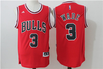 Bulls #3 Dwyane Wade Red Stitched NBA Jersey