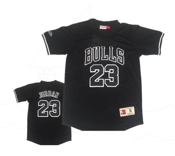 Bulls 23 Michael Jordan Black Short Sleeve Mitchell & Ness Jersey Bulls 23 Michael Jordan Black Short Sleeve Mitchell & Ness Jersey