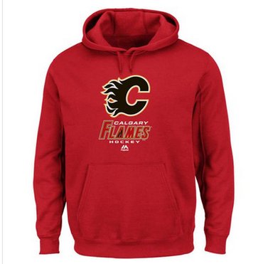 Calgary Flames Majestic Critical Victory VIII Fleece Hoodie Red