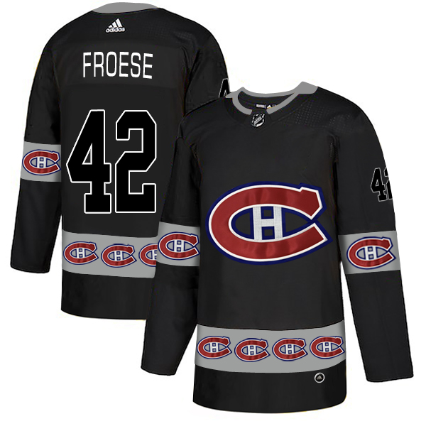 Canadiens 42 Byron Froese Black Team Logos Fashion Adidas Jersey Canadiens 42 Byron Froese Black Team Logos Fashion Adidas Jersey