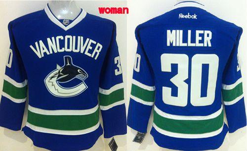 Canucks #30 Ryan Miller Blue Home Women's Stitched NHL Jersey Canucks #30 Ryan Miller Blue Home Women's Stitched NHL Jersey