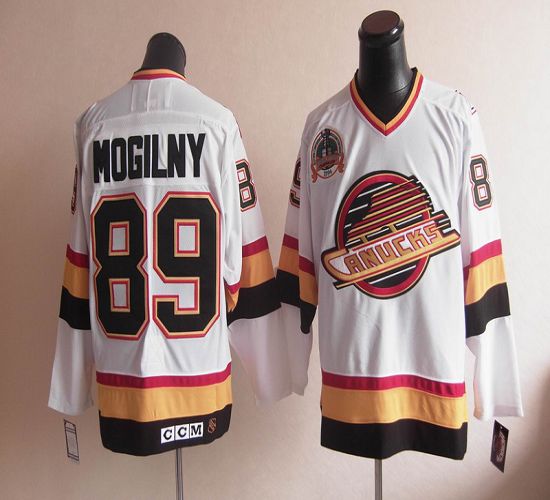 Canucks #89 Alexander Mogilny Stitched White CCM Throwback NHL Jersey Canucks #89 Alexander Mogilny Stitched White CCM Throwback NHL Jersey
