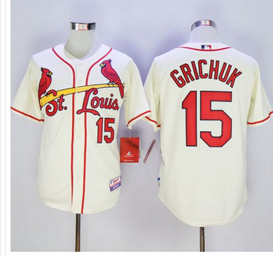 Cardinals #15 Randal Grichuk Cream Cool Base Stitched MLB Jersey