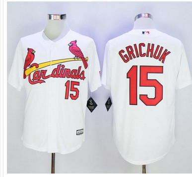 Cardinals #15 Randal Grichuk White New Cool Base Stitched MLB Jersey