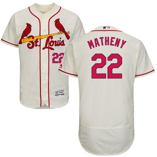 Cardinals #22 Mike Matheny Cream Flexbase Authentic Collection Stitched MLB Jersey Cardinals #22 Mike Matheny Cream Flexbase Authentic Collection Stitched MLB Jersey
