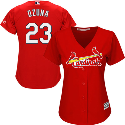Cardinals #23 Marcell Ozuna Red Alternate Women's Stitched MLB Jersey Cardinals #23 Marcell Ozuna Red Alternate Women's Stitched MLB Jersey