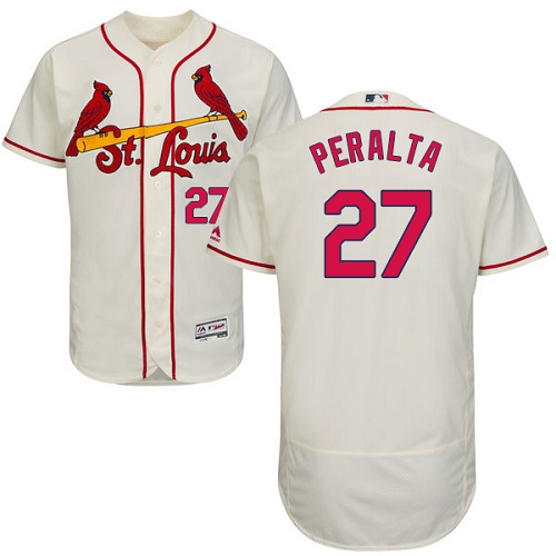 Cardinals #27 Jhonny Peralta Cream Flexbase Authentic Collection Stitched MLB Jersey Cardinals #27 Jhonny Peralta Cream Flexbase Authentic Collection Stitched MLB Jersey
