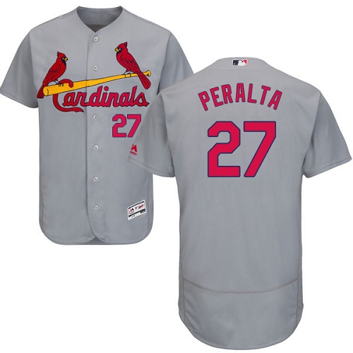 Cardinals #27 Jhonny Peralta Grey Flexbase Authentic Collection Stitched MLB Jersey