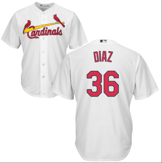 Cardinals #36 Diaz White Cool Base Authentic Collection Stitched MLB Jersey