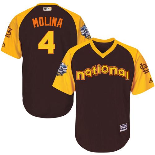 Cardinals #4 Yadier Molina Brown 2016 All-Star National League Stitched Youth MLB Jersey Cardinals #4 Yadier Molina Brown 2016 All-Star National League Stitched Youth MLB Jersey