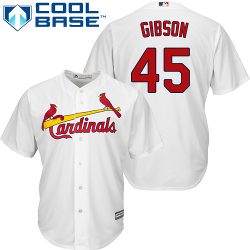 Cardinals #45 Bob Gibson White Cool Base Stitched Youth MLB Jersey Cardinals #45 Bob Gibson White Cool Base Stitched Youth MLB Jersey