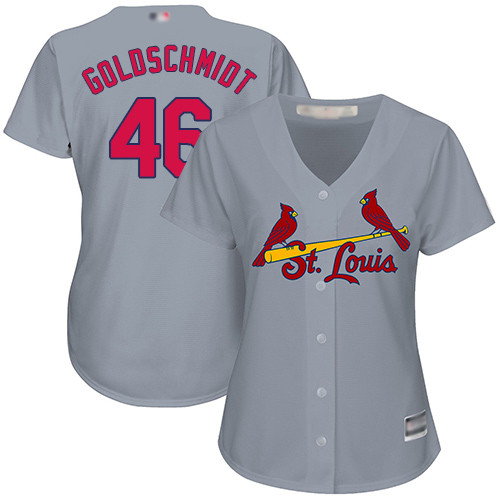 Cardinals #46 Paul Goldschmidt Grey Road Women's Stitched Baseball Jersey Cardinals #46 Paul Goldschmidt Grey Road Women's Stitched Baseball Jersey