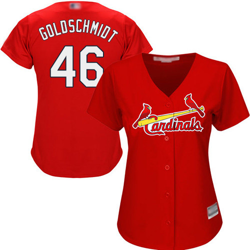 Cardinals #46 Paul Goldschmidt Red Alternate Women's Stitched Baseball Jersey Cardinals #46 Paul Goldschmidt Red Alternate Women's Stitched Baseball Jersey