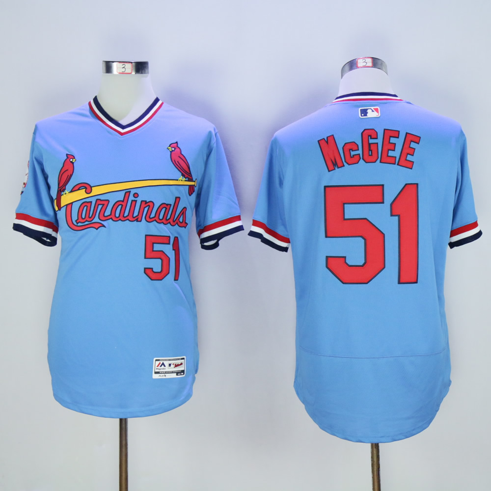 Cardinals #51 Willie McGee Light Blue Cooperstown Flexbase Jersey Cardinals #51 Willie McGee Light Blue Cooperstown Flexbase Jersey